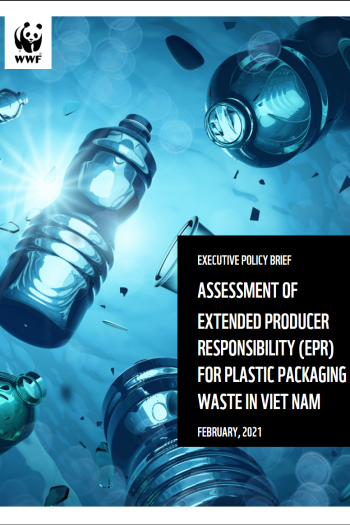 Titelblatt der Studie "Assessment of Extended Producer Responsibility (EPR) for plastic packaging waste in Vietnam" herausgegeben Februar 2021 vom WWF